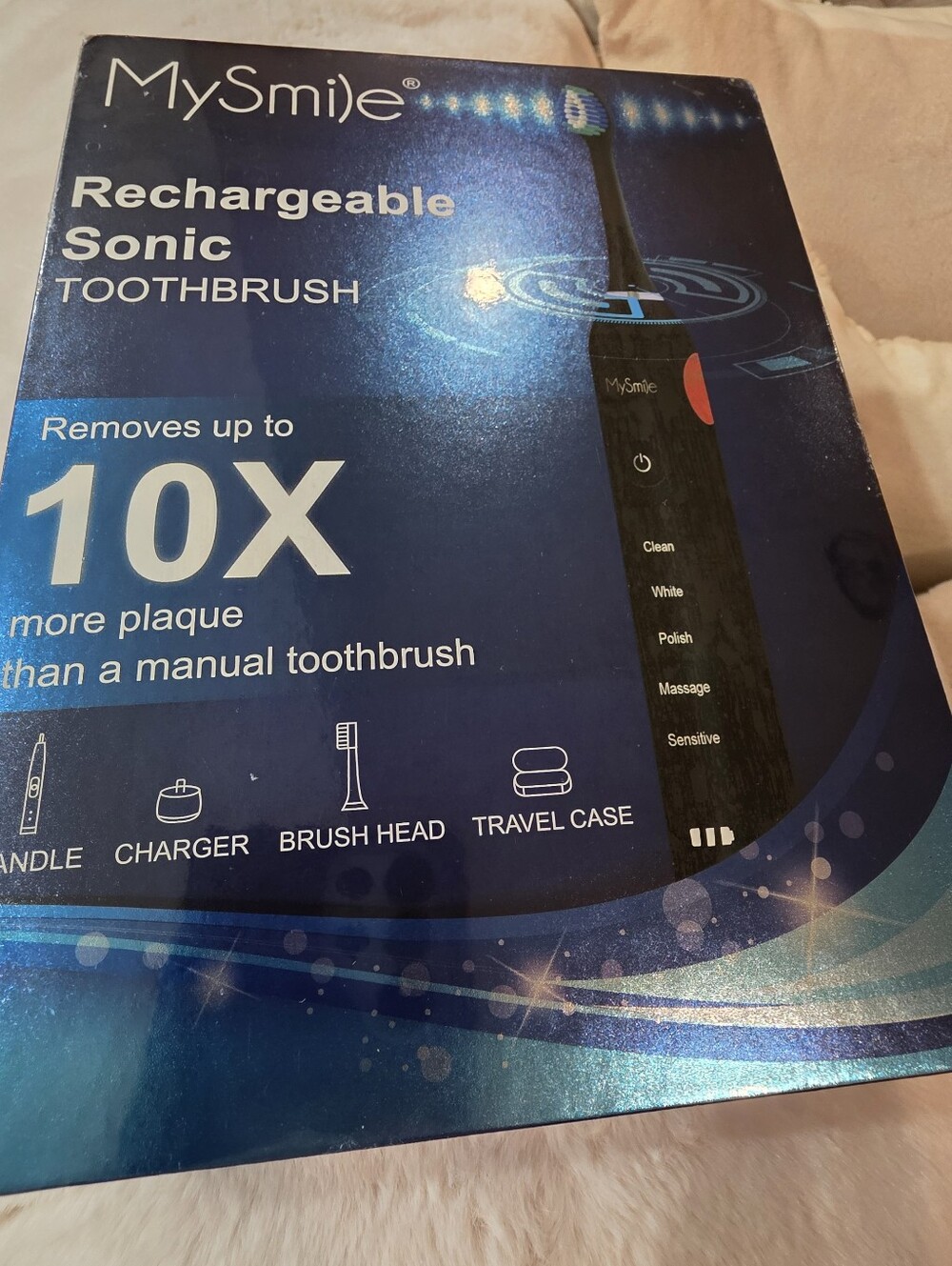 MySmile Rechargeable Sonic Toothbrush Black NEW IN BOX